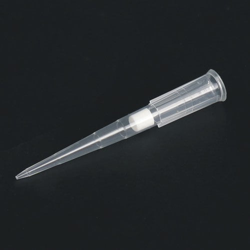 Końcówki z filtrem do pipet automatycznych bezbarwne 10 - 100µl ze znacznikiem 10/50µl wolne od DNaz, RNaz i pyrogenów 96szt w statywie, jałowe (1opk = 10 statywów po 96 końcówek)