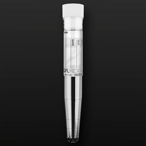 Probówka PS 10 ml (16x100mm) stożkowodenna ze znacznikami, z białym korkiem i etykietą (800szt)