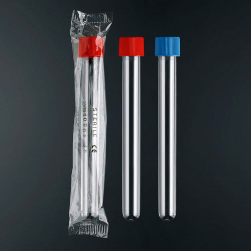 Probówka PS 20ml (16x150mm) okrągłodenna z niebieską nakrętką (100szt)