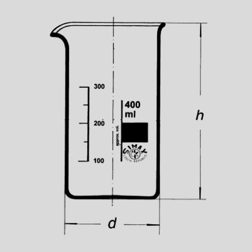 Zlewka szklana wysoka z wylewem 800 ml SIMAX