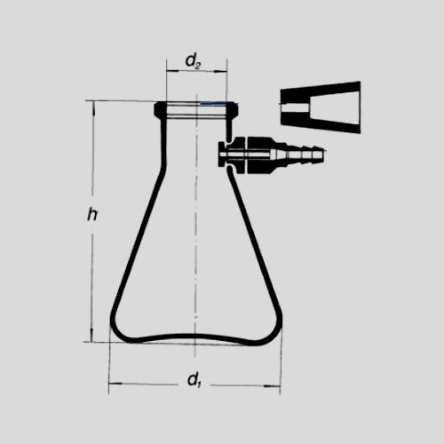 Kolba filtracyjna stożkowa z plastikowym tubusem 1000 ml SIMAX