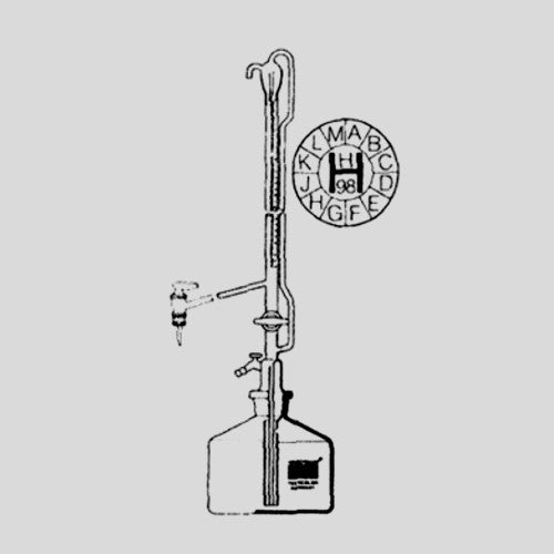 Biureta szklana automatyczna typu Pellet'a z kranem szklanym klasy AS z certyfikatem serii 50 ml DURAN