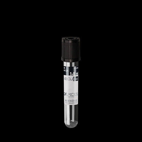Vacumed® probówka z cytrynianem sodu na 1,8ml krwi do OB 13x75mm jałowa, korek czarny (100szt)
