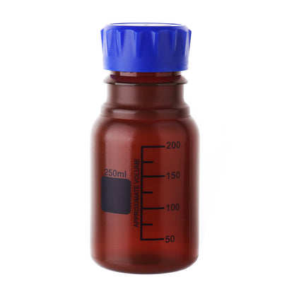 Butla laboratoryjna brązowa z polipropylenu z nakrętką GL 45 z podziałką 250ml