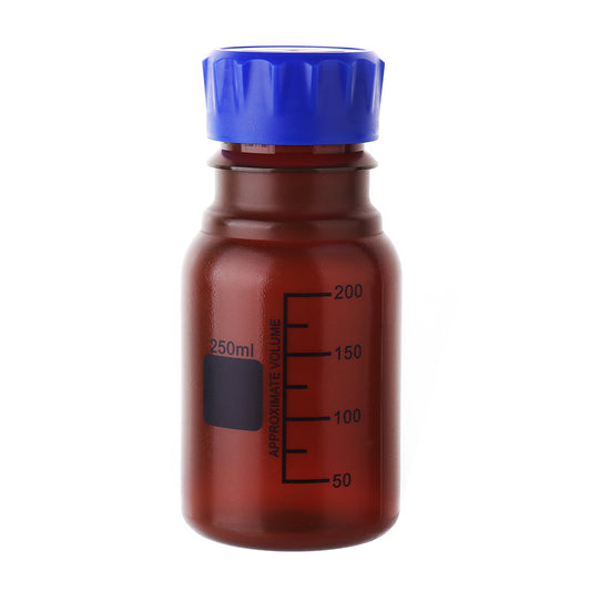 Butla laboratoryjna brązowa z polipropylenu z nakrętką GL 45 z podziałką 250ml