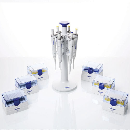 Zestaw 6 pipet Eppendorf  Reference®2  0,1-2,5µl + 0,5-10µl + 2-20µl + 10-100µl + 20-200µL + 100-1000µl + statyw  4924000940