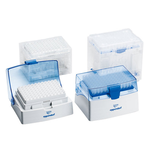 Końcówki do pipet automatycznych 0,1 - 10 µl Eppendorf Box  34 mm (pojemnik wielokrotnego użytku z 1 stelażem po 96 szt) 0030076125