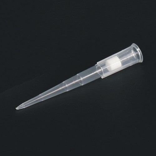 Końcówki z filtrem do pipet automatycznych bezbarwne 10 - 200µl ze znacznikiem 10/50/100µl wolne od DNaz, RNaz i pyrogenów 96szt w statywie, jałowe (1opk = 10 statywów po 96 końcówek)