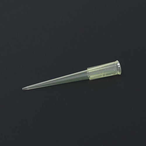 Końcówki do pipet automatycznych zółte 10 - 200µl ze znacznikiem 10/50/100µl wolne od DNaz, RNaz i pyrogenów 96szt w statywie, jałowe (1opk = 10 statywów po 96 końcówek)