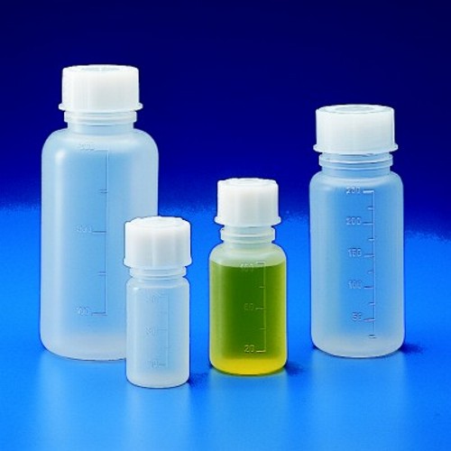 Butla z polipropylenu z szeroką szyją z nakrętką z podziałką 250ml