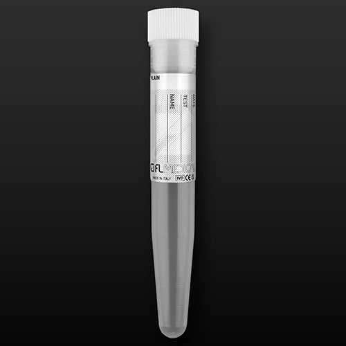 Probówka PP 10ml (16x100mm) stożkowodenna ze znacznikami, z białym korkiem i etykietą (800szt)