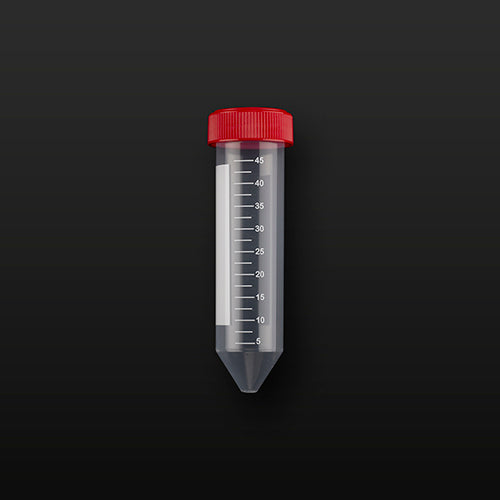 Probówka PP 50ml (30x115mm) stożkowodenna, skalowana, z czerwoną nakrętką, jałowa (25szt)