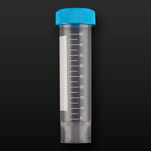 Probówka PP 50ml (30x115mm) stożkowodenna, skalowana z niebieską nakrętką, stojąca (50szt)