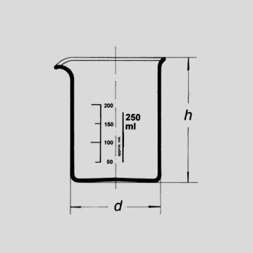 Zlewka szklana niska z wylewem 25 ml      1101/25 BOMEX
