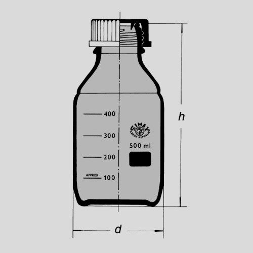 Butla z niebieską nakrętką GL32 do sterylizacji w temperaturze 140°C  50 ml, szkło oranżowe  SIMAX
