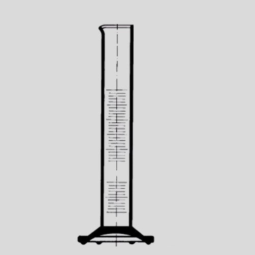Cylinder miarowy szklany klasy B 250 ml stopka plastikowa , niebieska skala 137.202.06