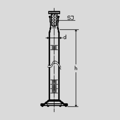 Cylinder miarowy szklany z korkiem klasy B 25 ml  SIMAX z brązową podziałką