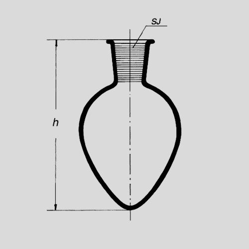 Kolba sercowa szklana ze szlifem 25 ml  SIMAX NZ 14/23