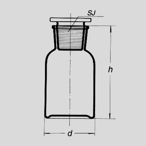Butla szklana ze szlifem, z korkiem, z szeroką szyją 1000 ml NZ 60/31