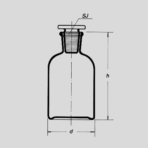 Butla szklana ze szlifem, z korkiem szklanym ze szkła oranżowego z wąską szyją 500 ml NZ 24/29