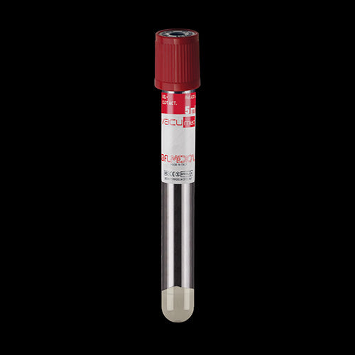 Vacumed® probówka z aktywatorem i żelem na 5ml krwi do surowicy 13x100mm jałowa, korek czerwony (100szt)