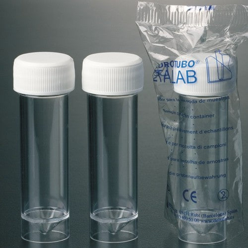 Pojemnik polistyrenowy 30ml uniwersalny 25x90mm z nakrętką, jałowy indywidualnie pakowany (50szt)