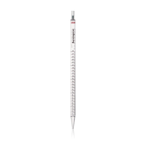 Pipeta serologiczna wielomiarowa z polistyrenu 25ml z podziałem 0,2ml jałowa, indywidualnie pakowana - czerwony kod (50 szt)