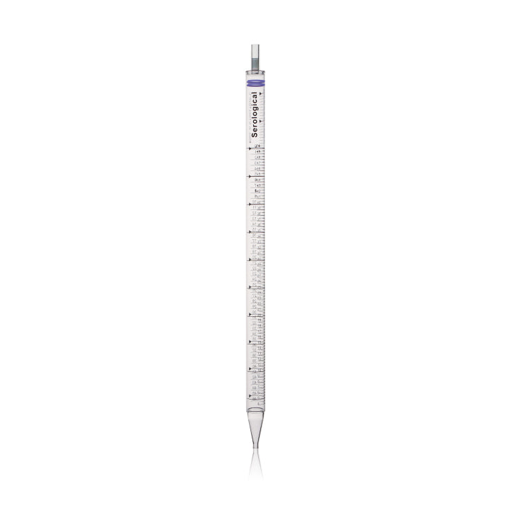 Pipeta serologiczna wielomiarowa z polistyrenu 50ml z podziałem 0,5ml jałowa, indywidualnie pakowana - purpurowy kod (25szt)