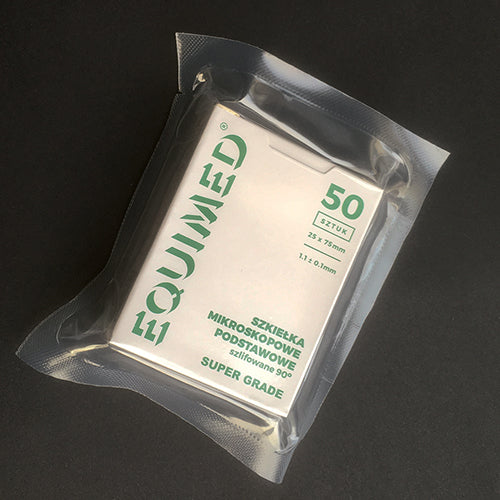 Szkiełko mikroskopowe podstawowe Super Grade 75x25x1,1mm szlifowane 90° EQUIMED (50szt)